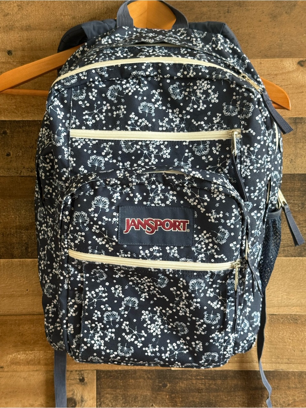 JanSport Big Student Navy Floral Backpack